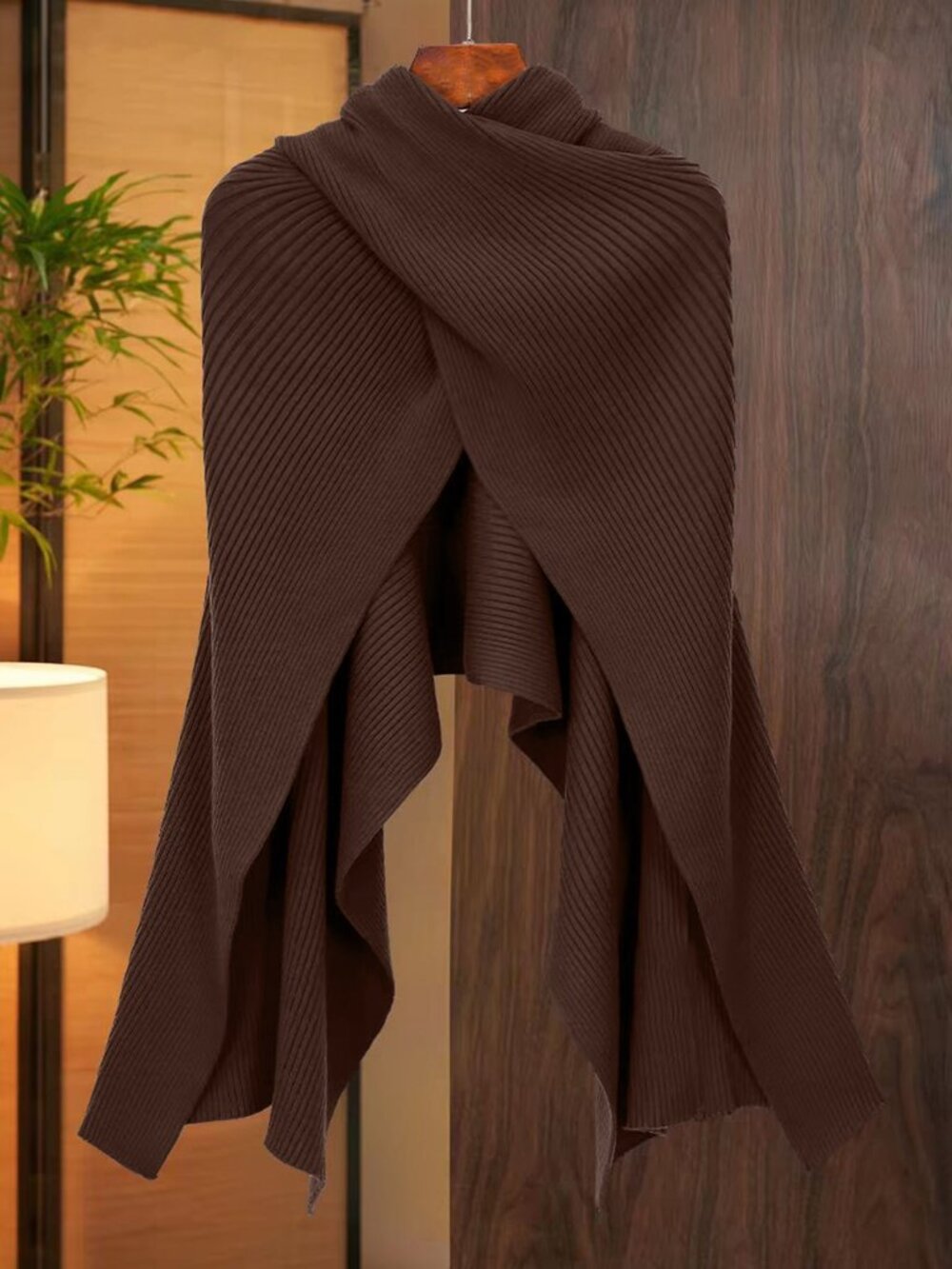 Brown Casual Women's knit sweater top - Picture 3 of 7